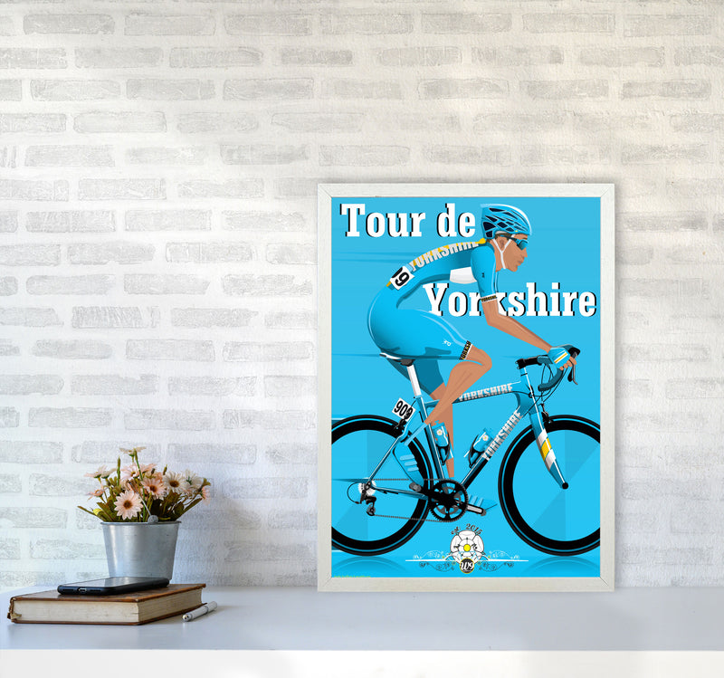 Tour De Yorkshire 2018 Blue by Wyatt9 A2 Oak Frame