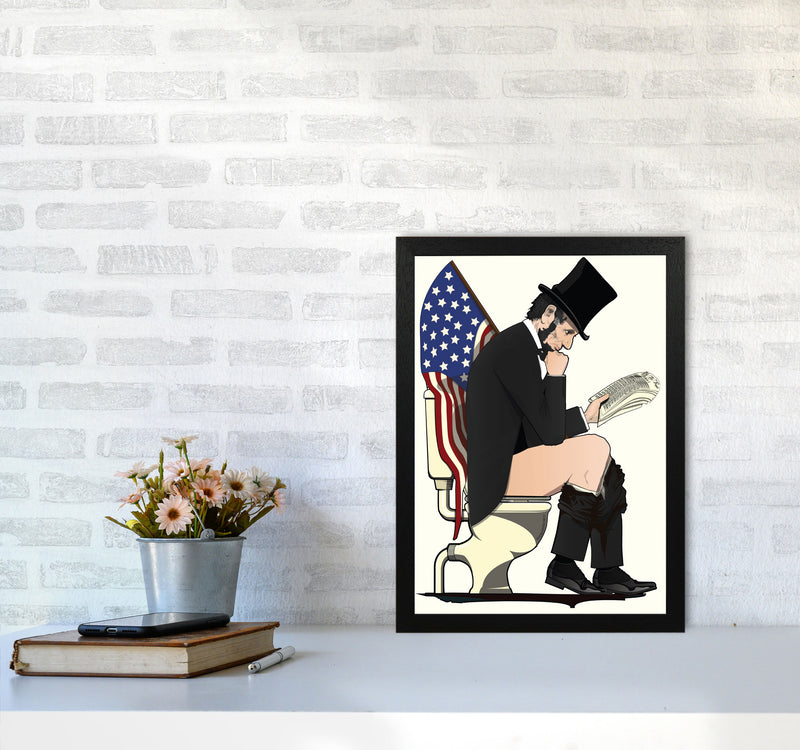 Abraham Lincoln Loo Art Print by Wyatt9 A3 White Frame