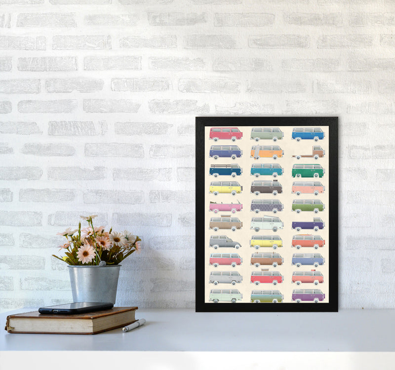 Camper Vintage Print by Wyatt9 A3 White Frame