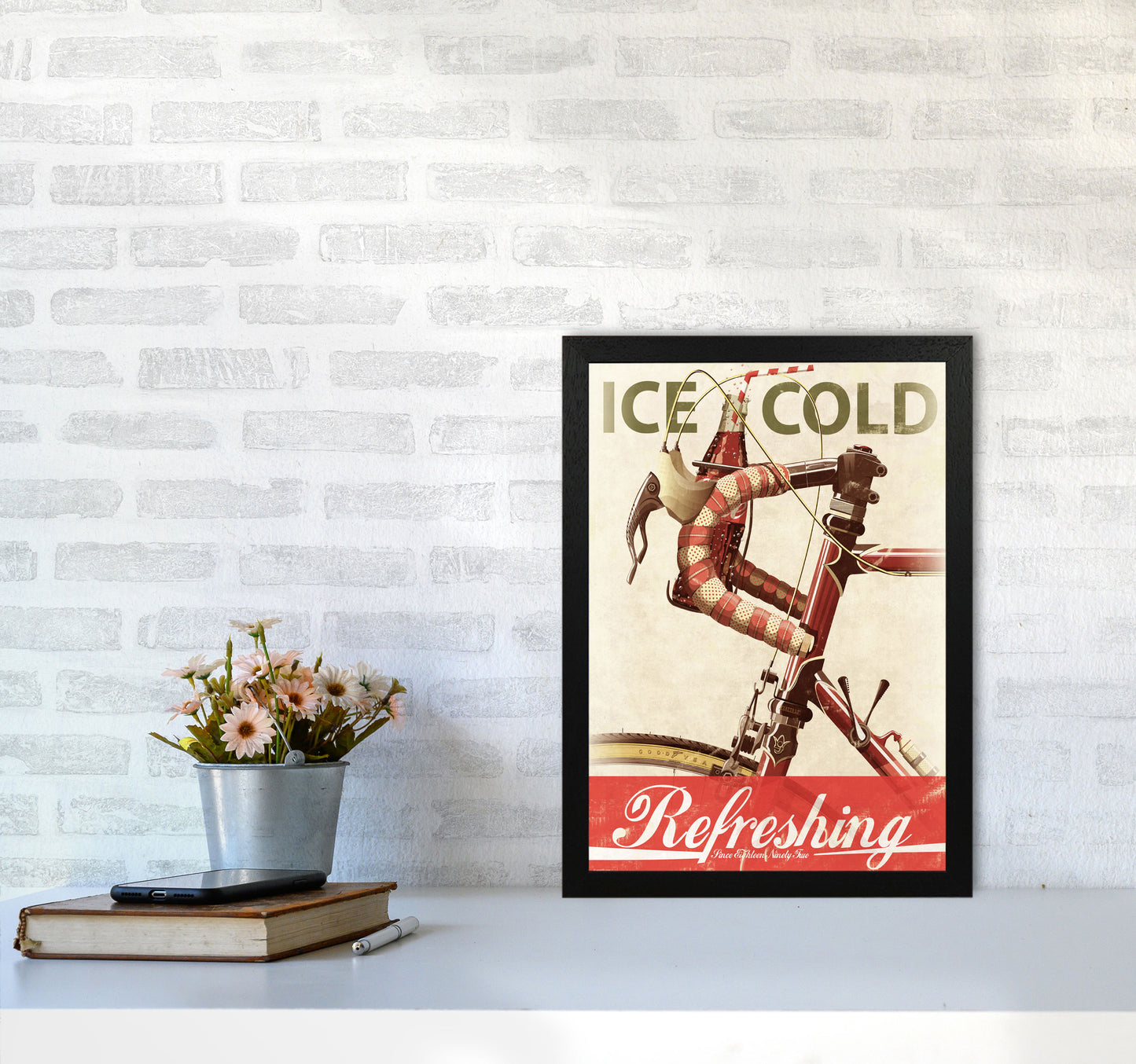 Cola Bike Cycling Art Print by Wyatt9 A3 White Frame