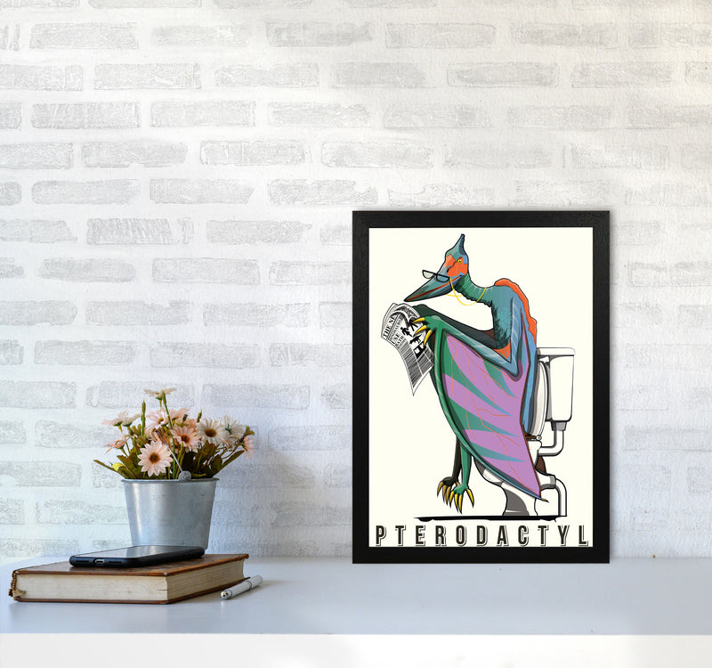 Flying Dino by Wyatt9 A3 White Frame