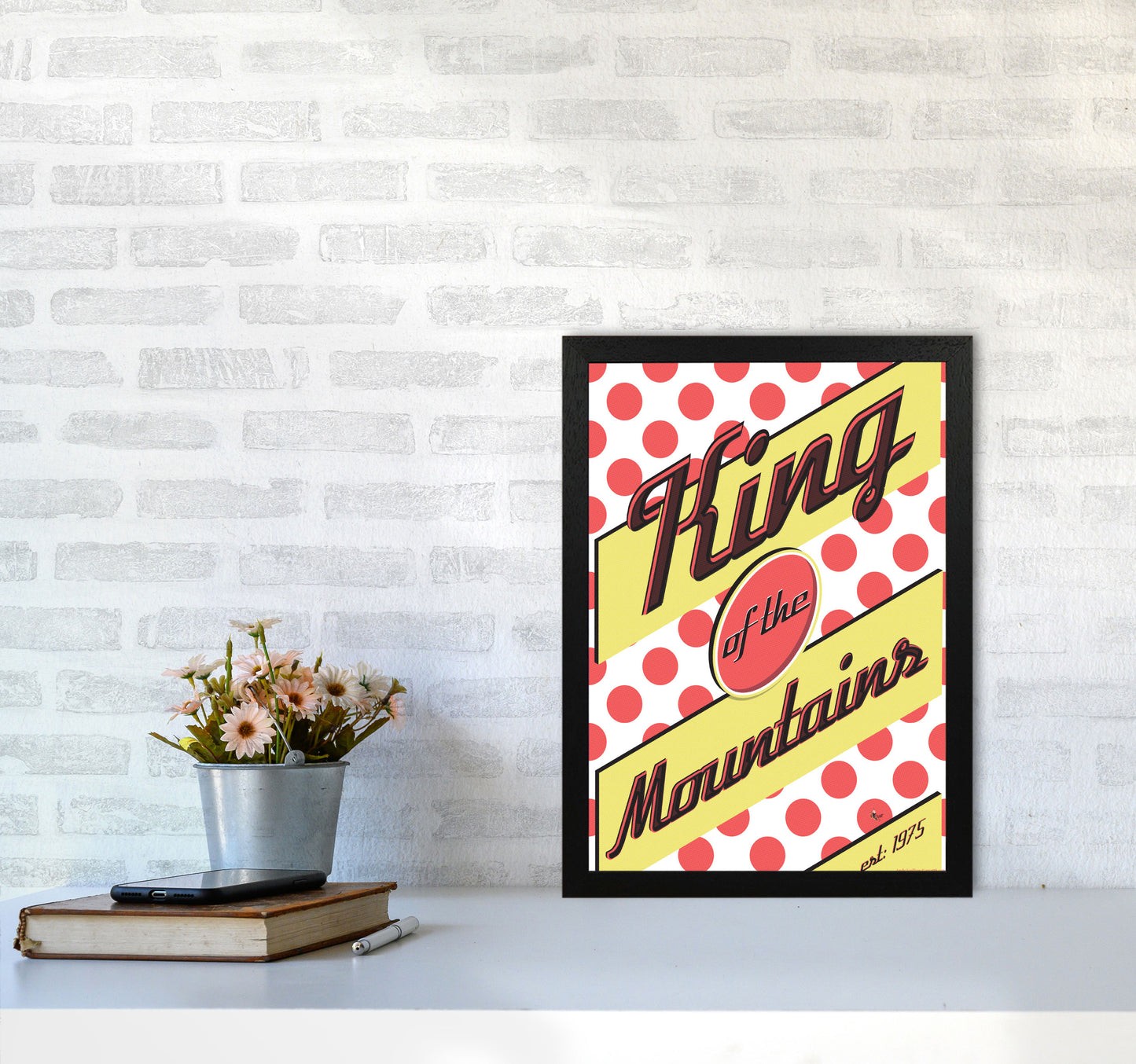 KOTM Cycling Print Red by Wyatt9 A3 White Frame