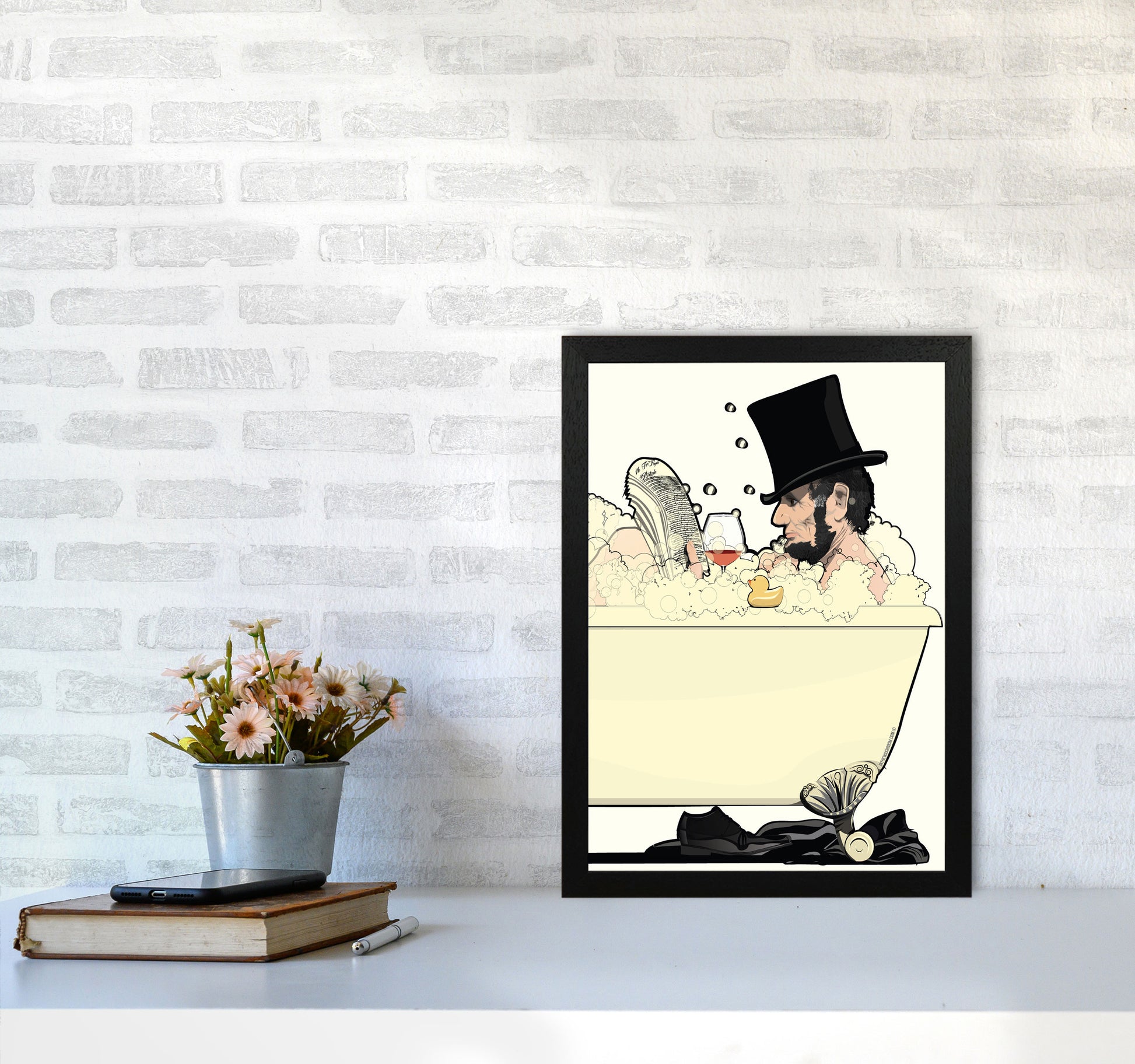Lincoln Bath by Wyatt9 A3 White Frame