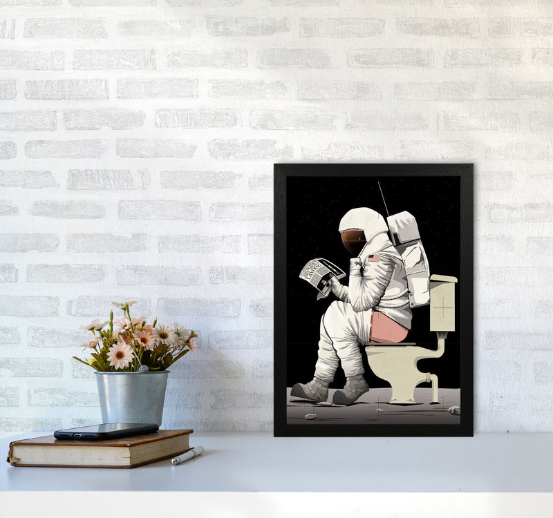Moon on Loo by Wyatt9 A3 White Frame