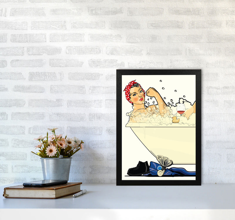 We Can Do It Bath by Wyatt9 A3 White Frame