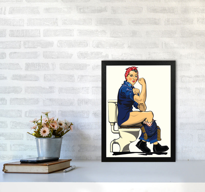 We Can Do It Loo by Wyatt9 A3 White Frame