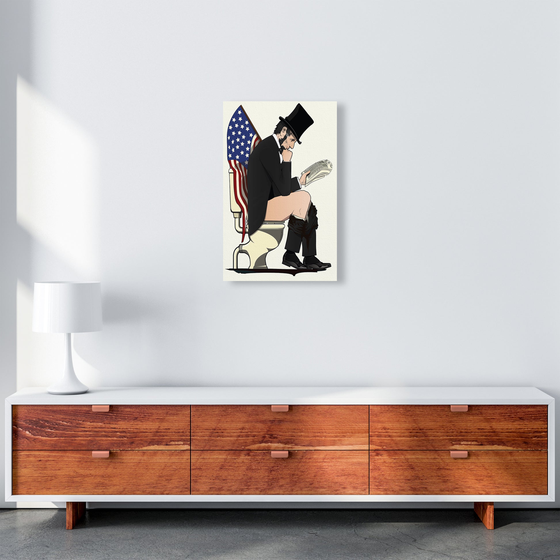 Abraham Lincoln Loo Art Print by Wyatt9 A3 Canvas