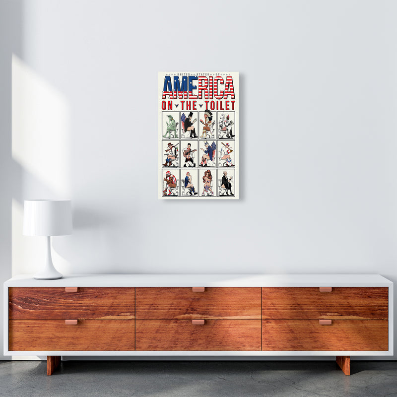 America on the Toilet by Wyatt9 A3 Canvas