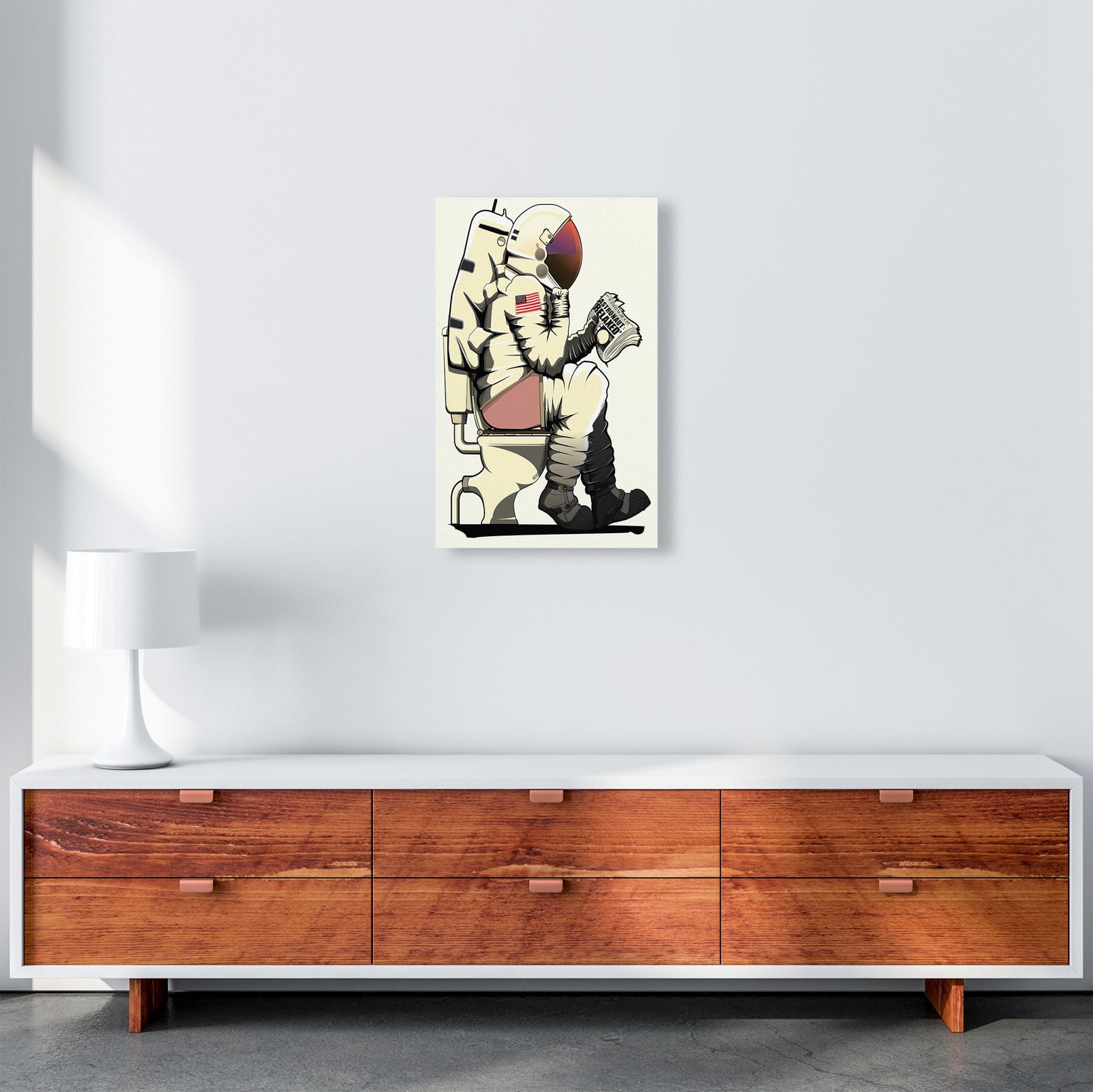 Astronaut Loo Art Print by Wyatt9 A3 Canvas