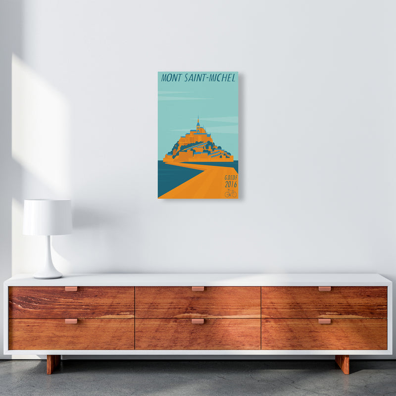 Mont Saint Michel Cycling Print by Wyatt9 A3 Canvas