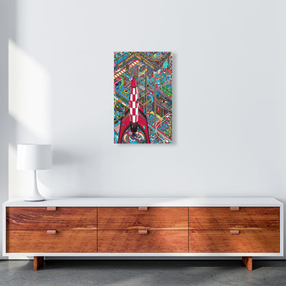Rocket Retro Print by Wyatt9 A3 Canvas