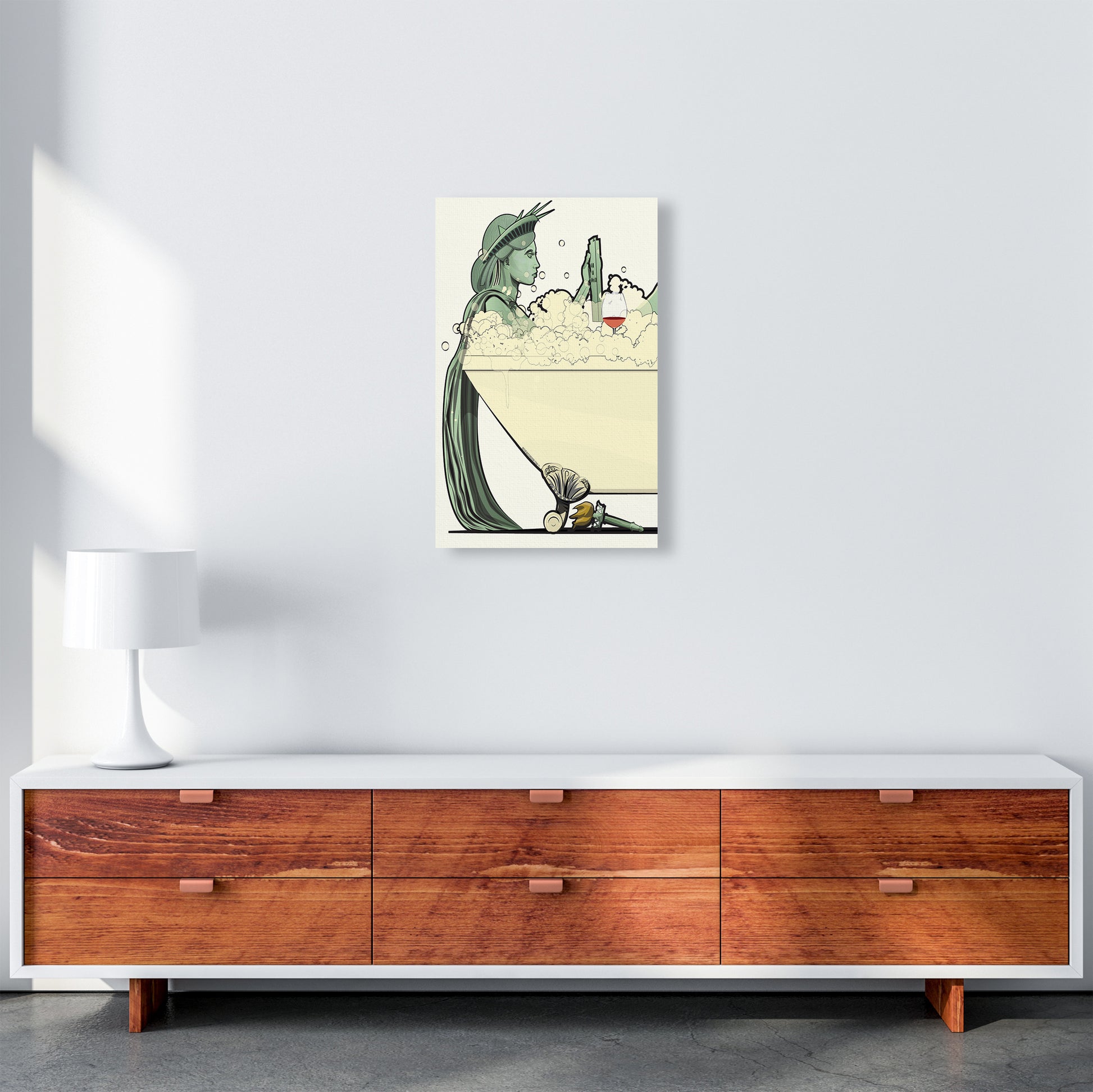 Statue of Liberty Bathroom Print by Wyatt9 A3 Canvas