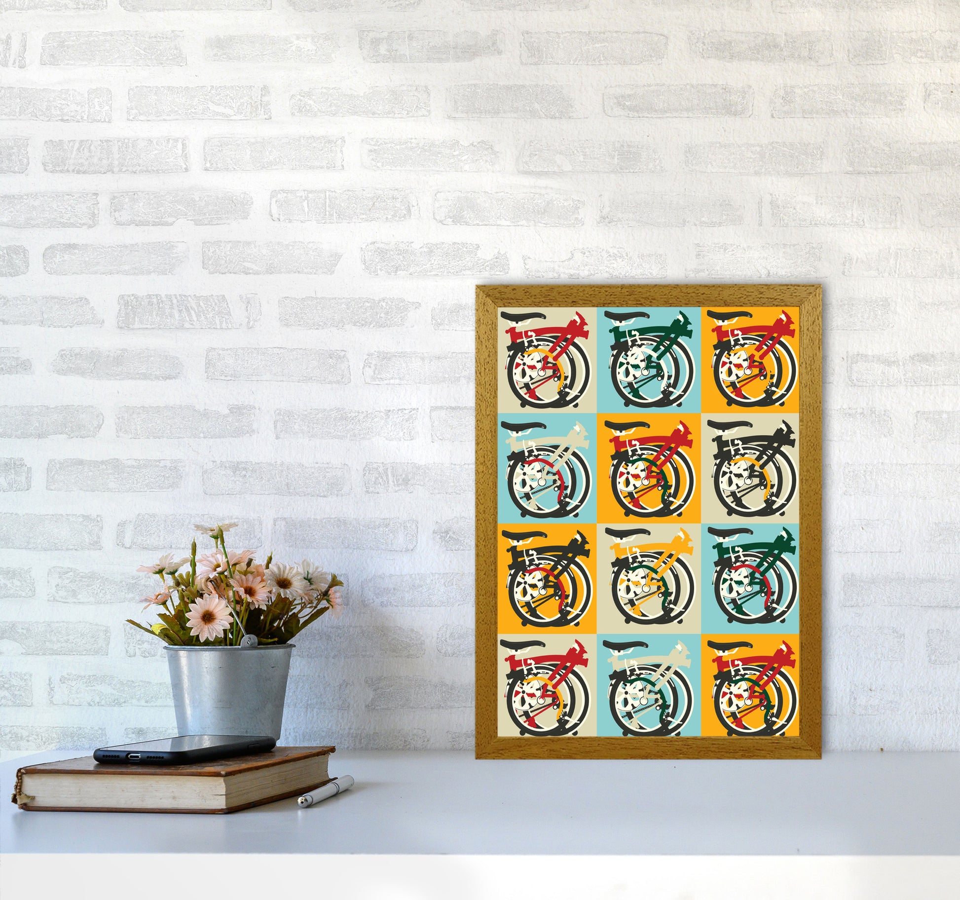 Brompton 2 Cycling Art Print by Wyatt9 A3 Print Only