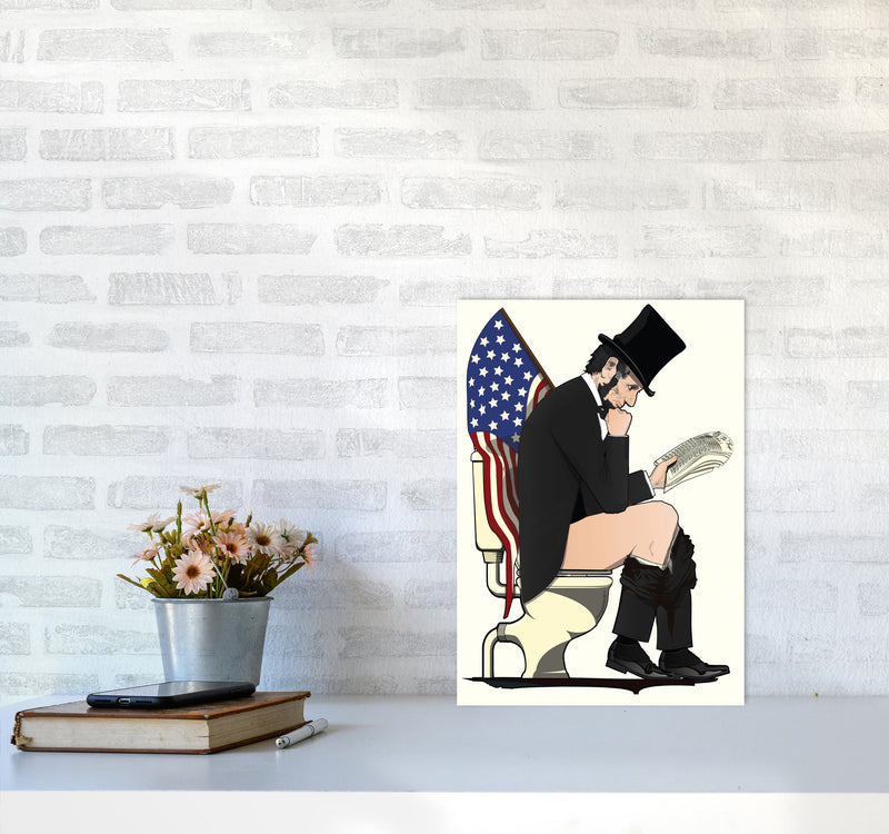 Abraham Lincoln Loo Art Print by Wyatt9 A3 Black Frame