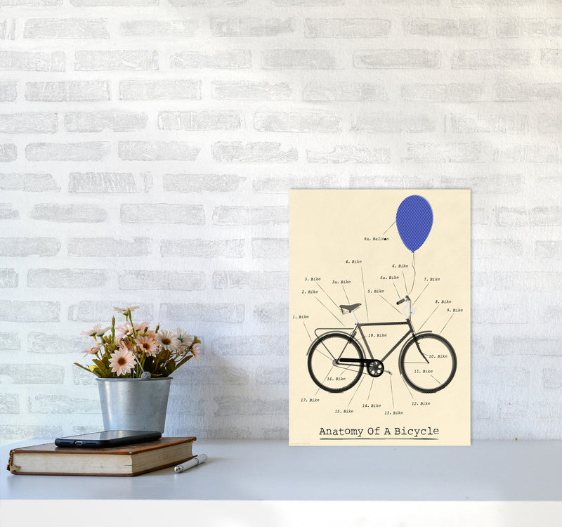 Anatomy of a Bicycle Art Print by Wyatt9 A3 Black Frame