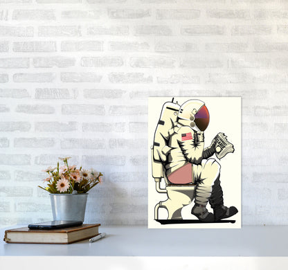 Astronaut Loo Art Print by Wyatt9 A3 Black Frame
