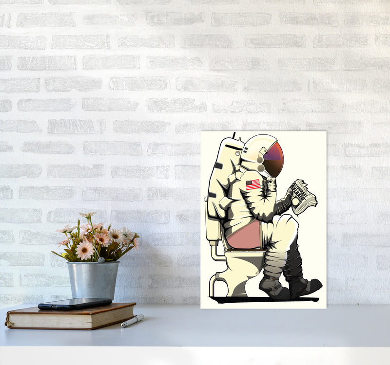 Astronaut Loo Art Print by Wyatt9 A3 Black Frame