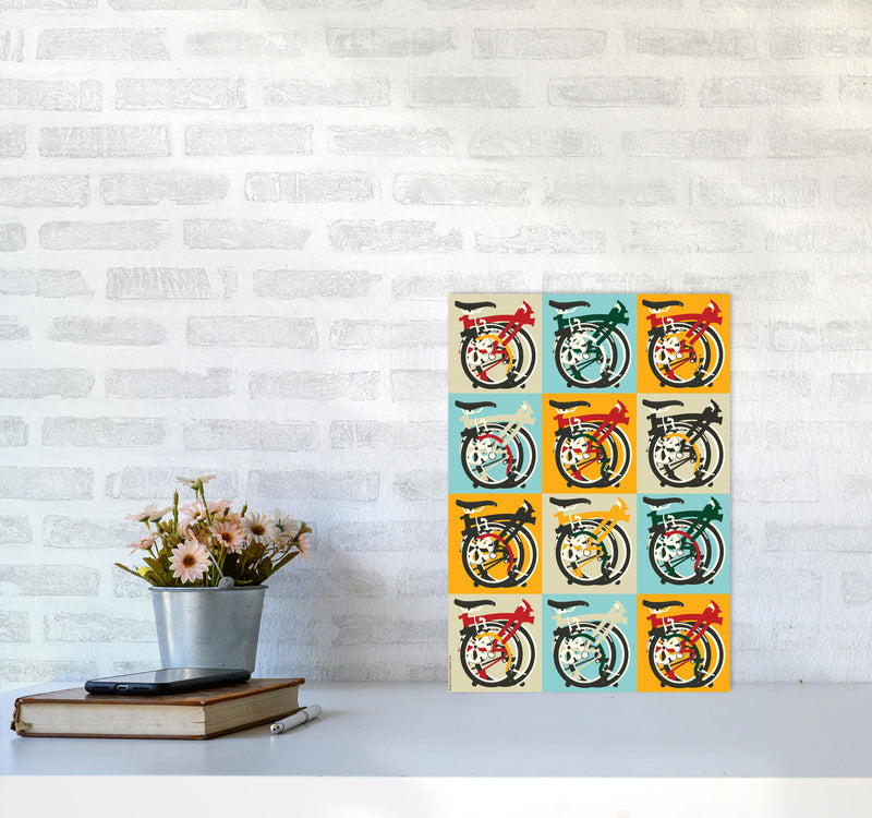 Brompton 2 Cycling Art Print by Wyatt9 A3 Black Frame