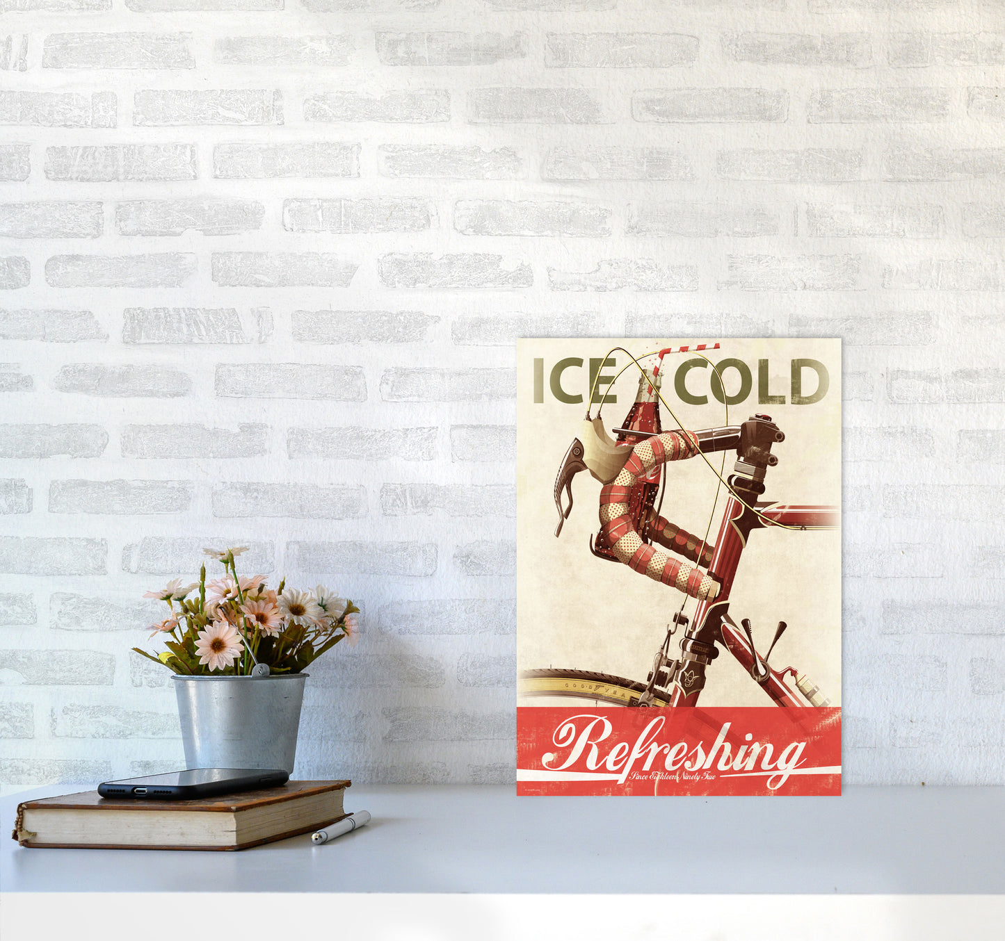 Cola Bike Cycling Art Print by Wyatt9 A3 Black Frame