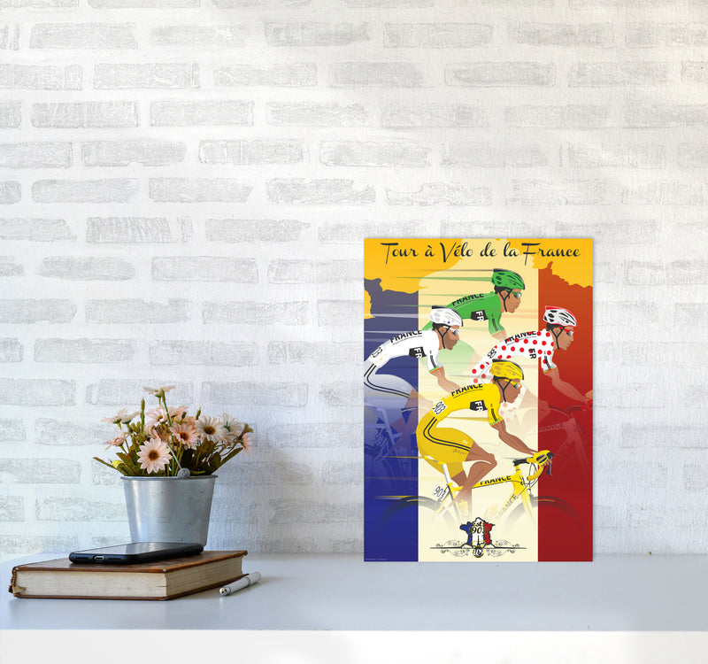 Jerseys Cycling Print by Wyatt9 A3 Black Frame
