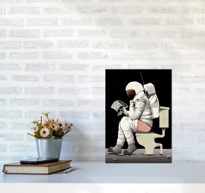 Moon on Loo by Wyatt9 A3 Black Frame