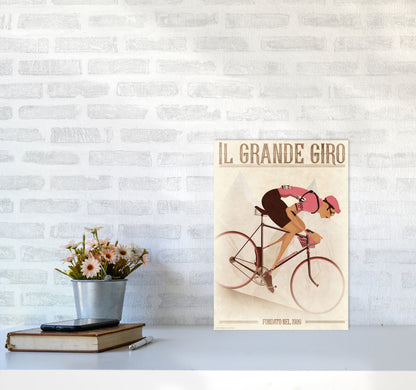 PinkRetro Cycling Print by Wyatt9 A3 Black Frame