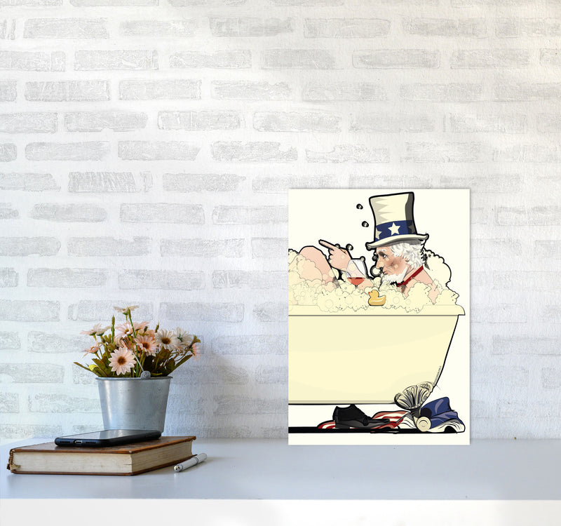 Uncle Sam Bath by Wyatt9 A3 Black Frame