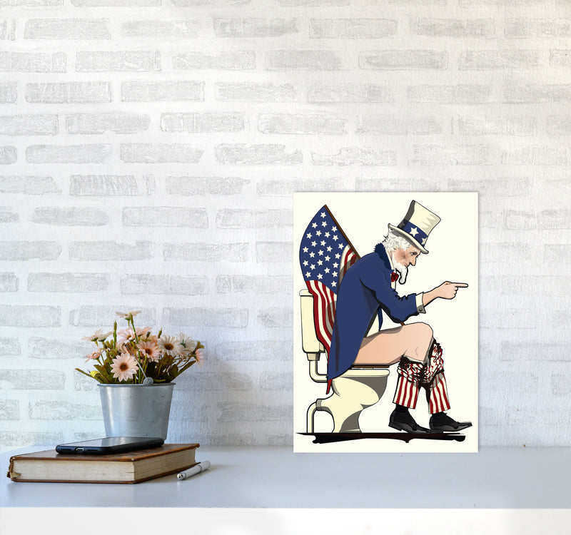 Uncle Sam loo Right by Wyatt9 A3 Black Frame
