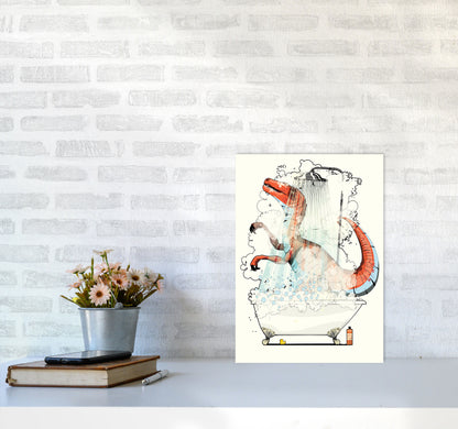 Velociraptor Bathroom by Wyatt9 A3 Black Frame