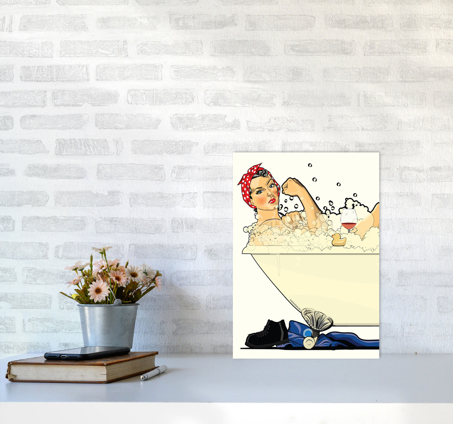 We Can Do It Bath by Wyatt9 A3 Black Frame