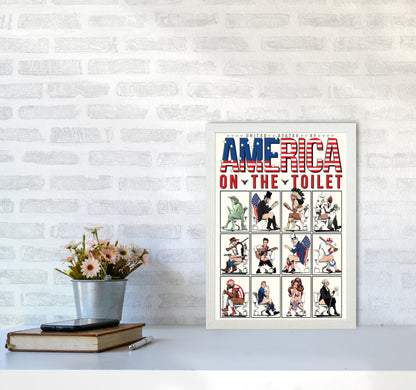 America on the Toilet by Wyatt9 A3 Oak Frame