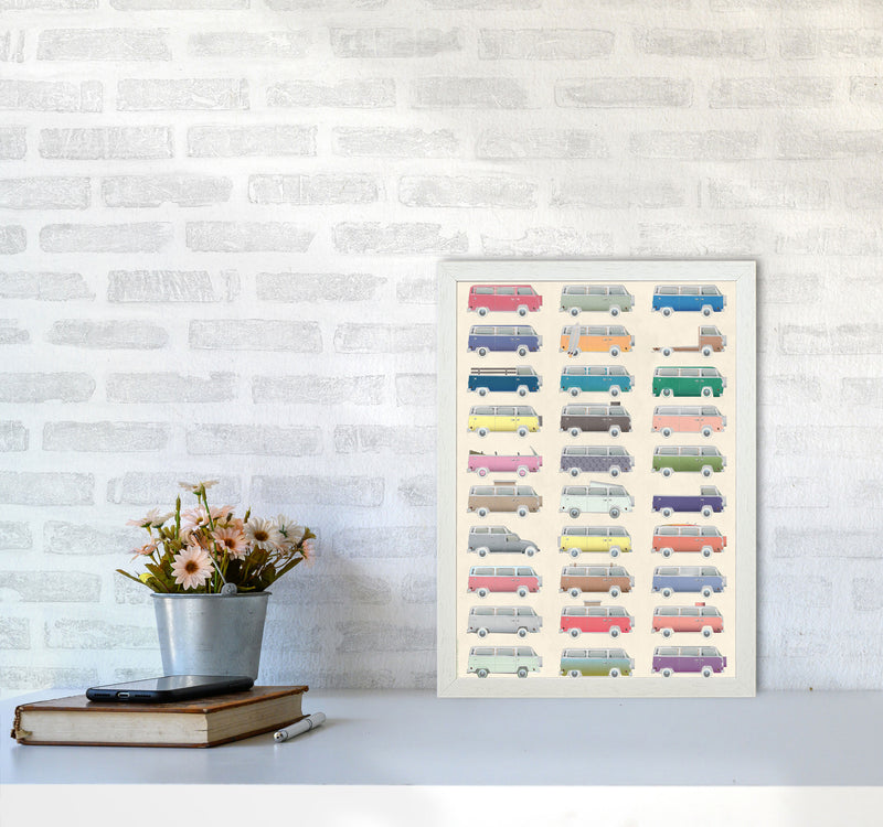 Camper Vintage Print by Wyatt9 A3 Oak Frame