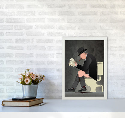 Churchill Art Print by Wyatt9 A3 Oak Frame