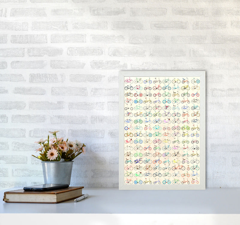 FAVE Cycling Art Print by Wyatt9 A3 Oak Frame