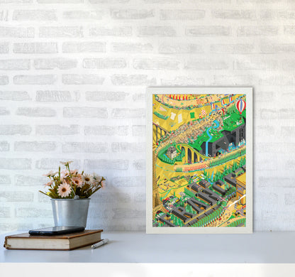 Isometris TDF Cycling Print by Wyatt9 A3 Oak Frame