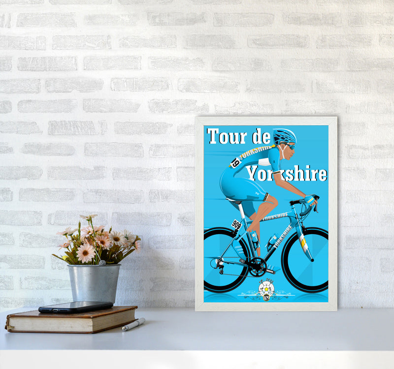 Tour De Yorkshire 2018 Blue by Wyatt9 A3 Oak Frame