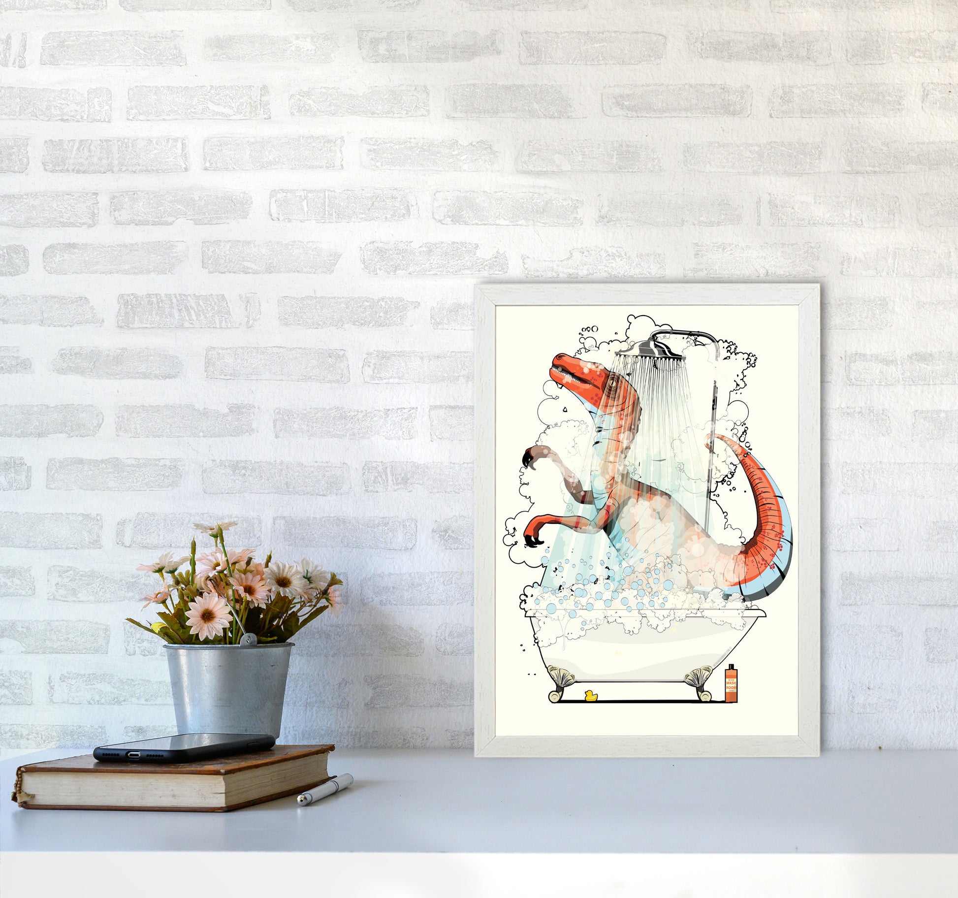 Velociraptor Bathroom by Wyatt9 A3 Oak Frame