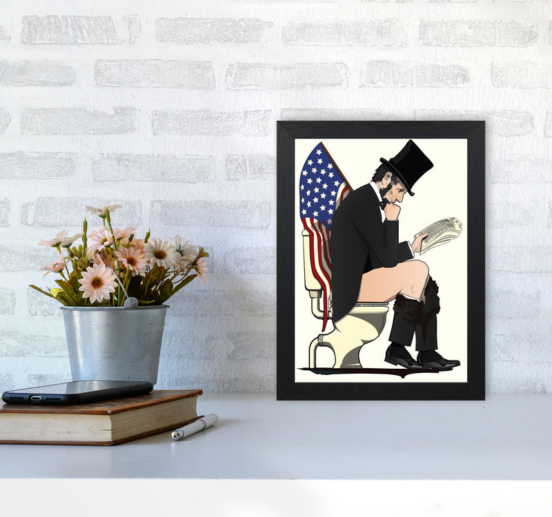 Abraham Lincoln Loo Art Print by Wyatt9 A4 White Frame