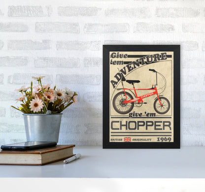 Chopper Vintage Cycling Print by Wyatt9 A4 White Frame