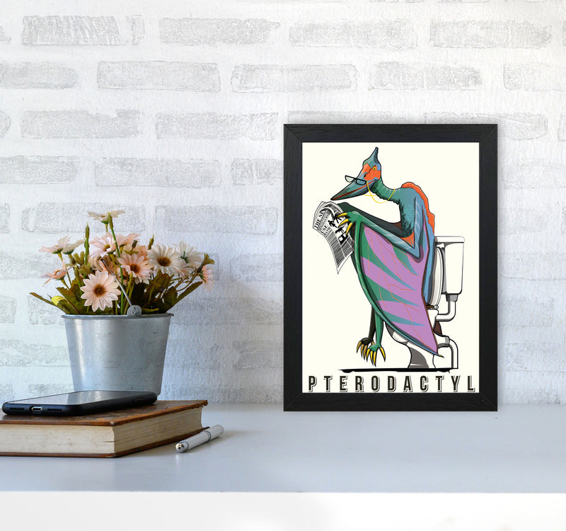 Flying Dino by Wyatt9 A4 White Frame
