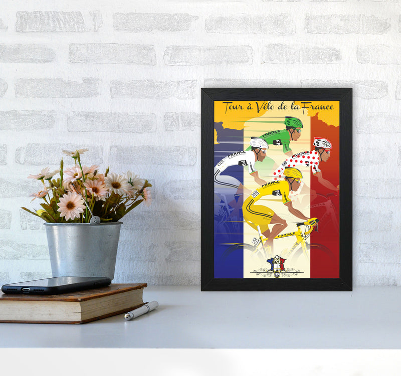 Jerseys Cycling Print by Wyatt9 A4 White Frame