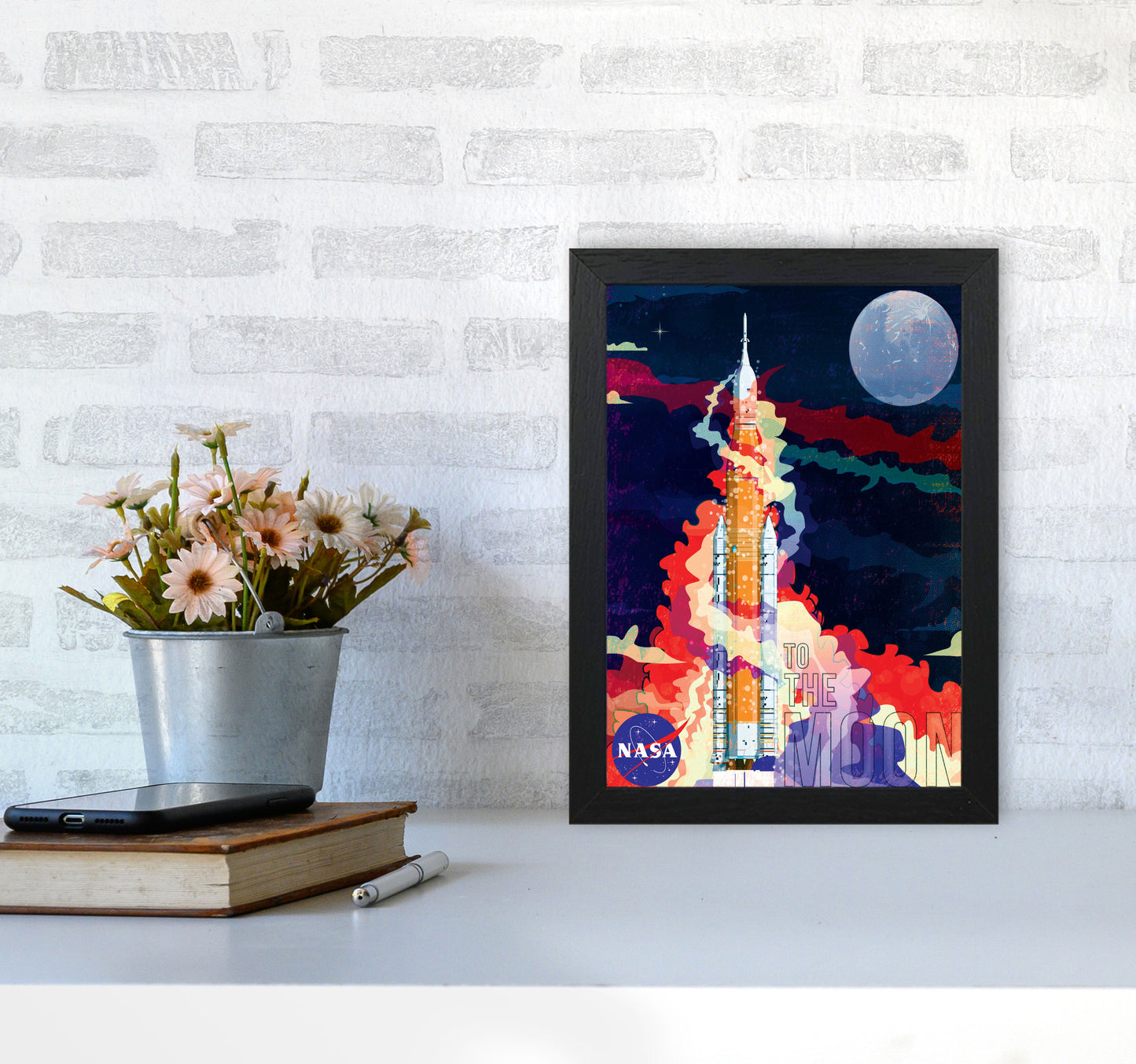 SLS Retro Print by Wyatt9 A4 White Frame