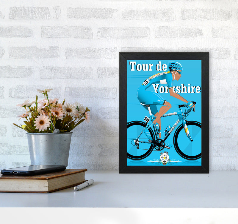 Tour De Yorkshire 2018 Blue by Wyatt9 A4 White Frame