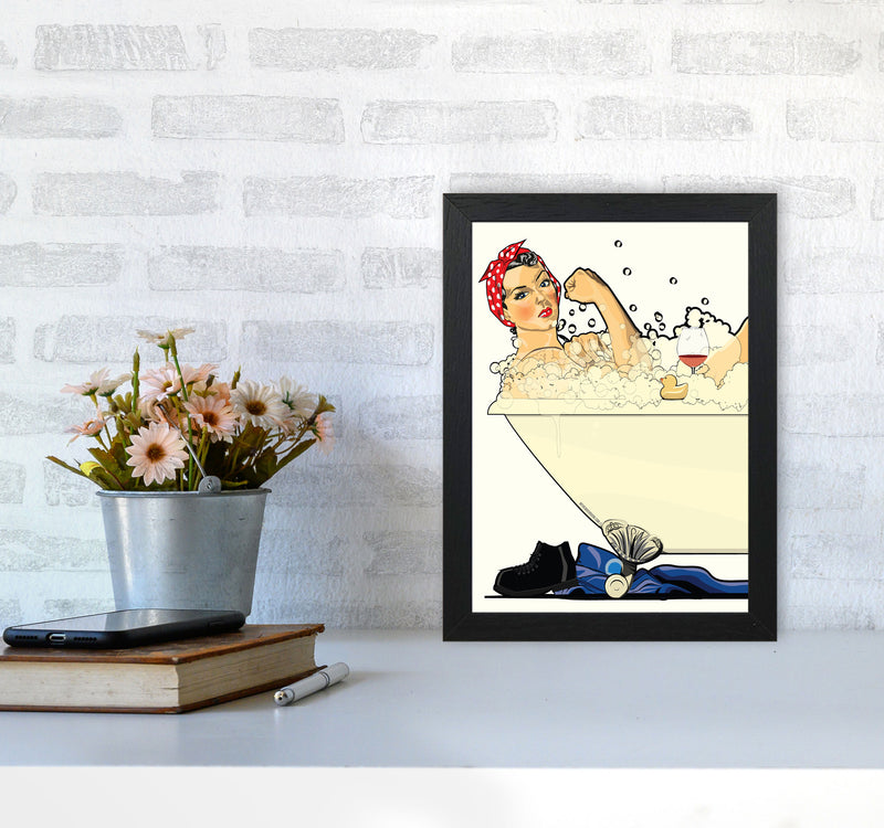 We Can Do It Bath by Wyatt9 A4 White Frame