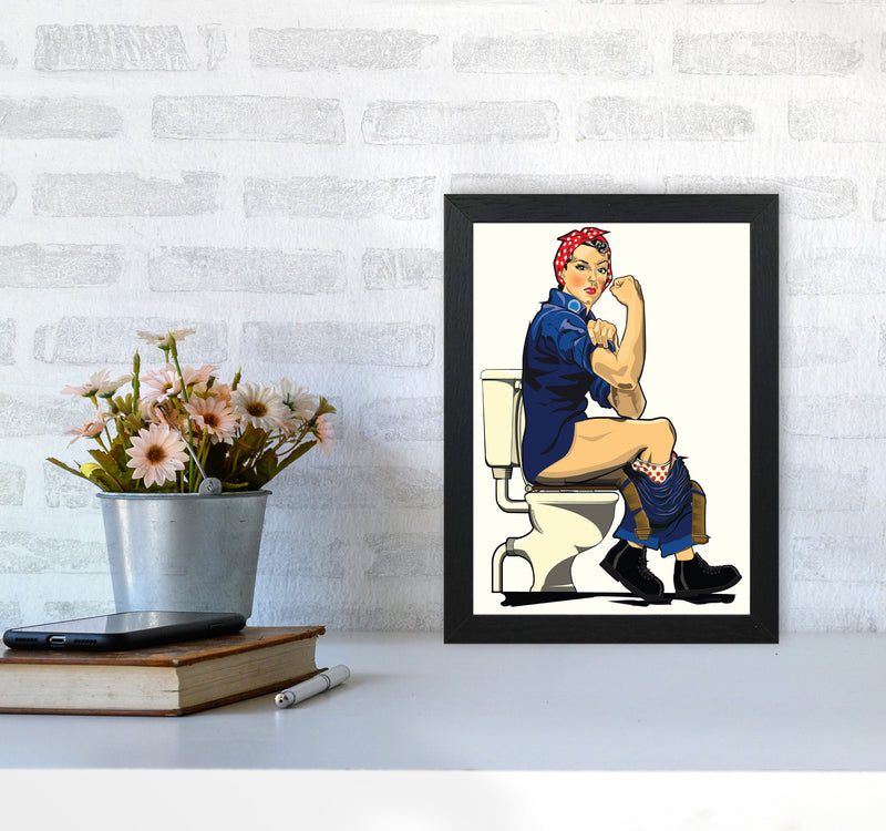 We Can Do It Loo by Wyatt9 A4 White Frame