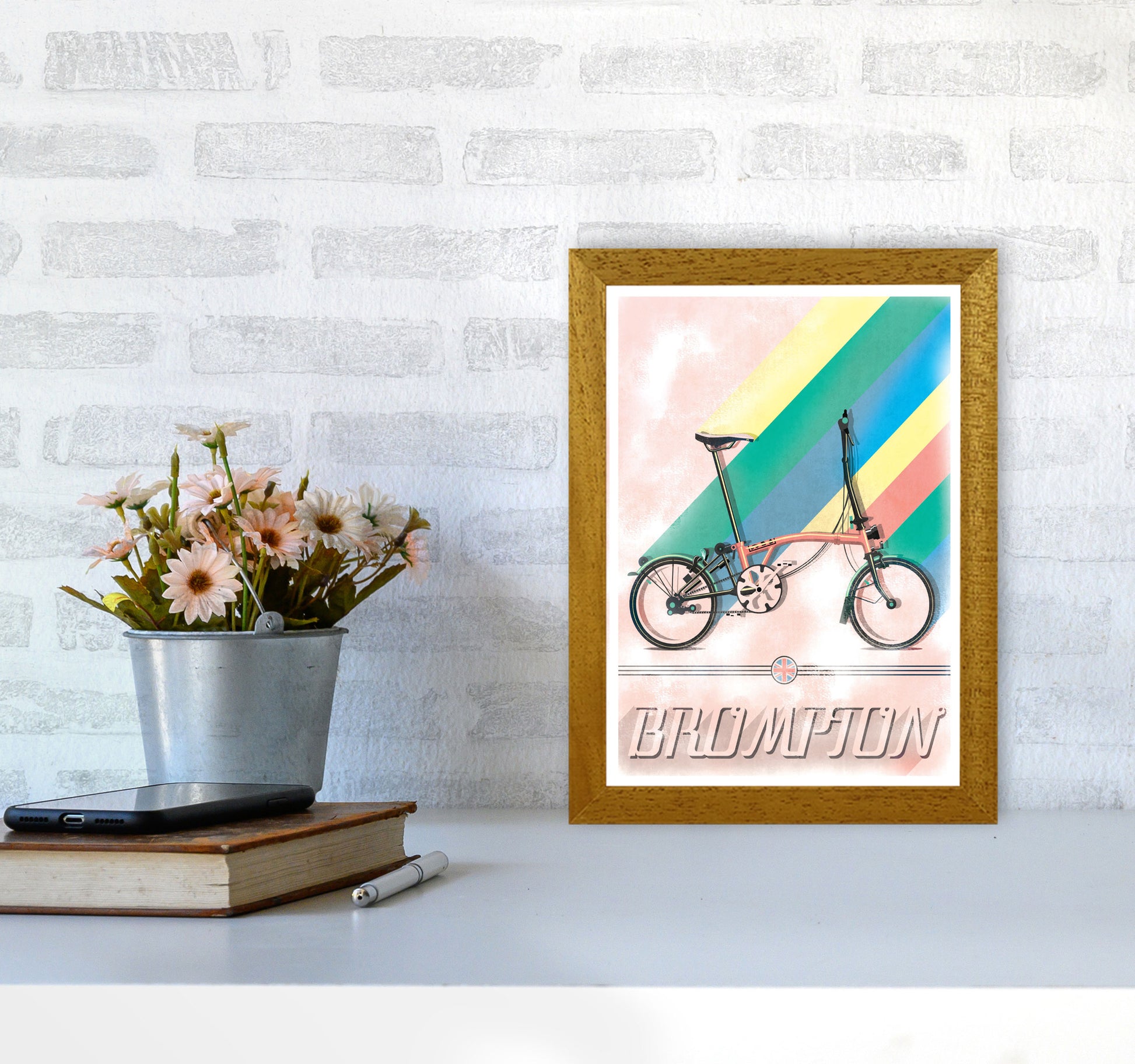Brompton Vintage Cycling Print by Wyatt9 A4 Print Only