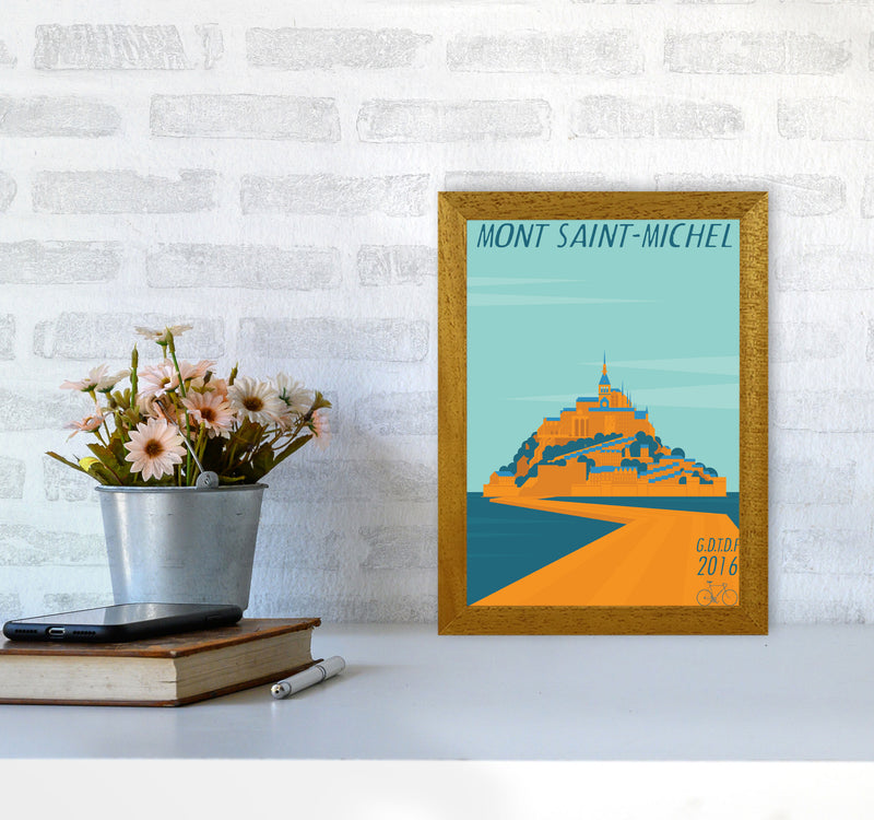 Mont Saint Michel Cycling Print by Wyatt9 A4 Print Only