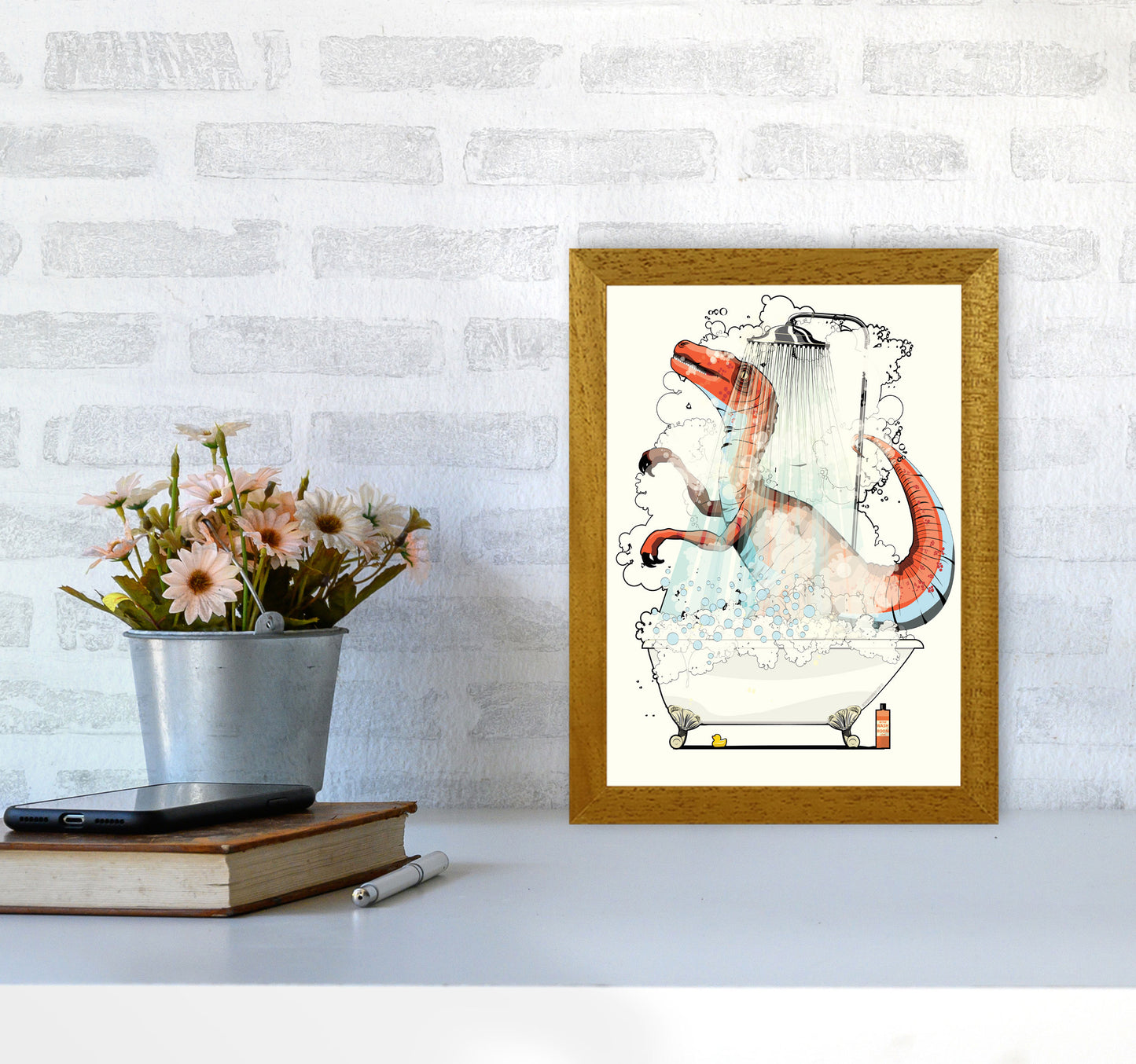 Velociraptor Bathroom by Wyatt9 A4 Print Only