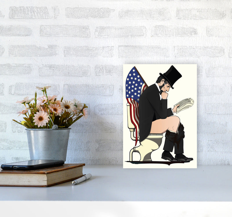 Abraham Lincoln Loo Art Print by Wyatt9 A4 Black Frame