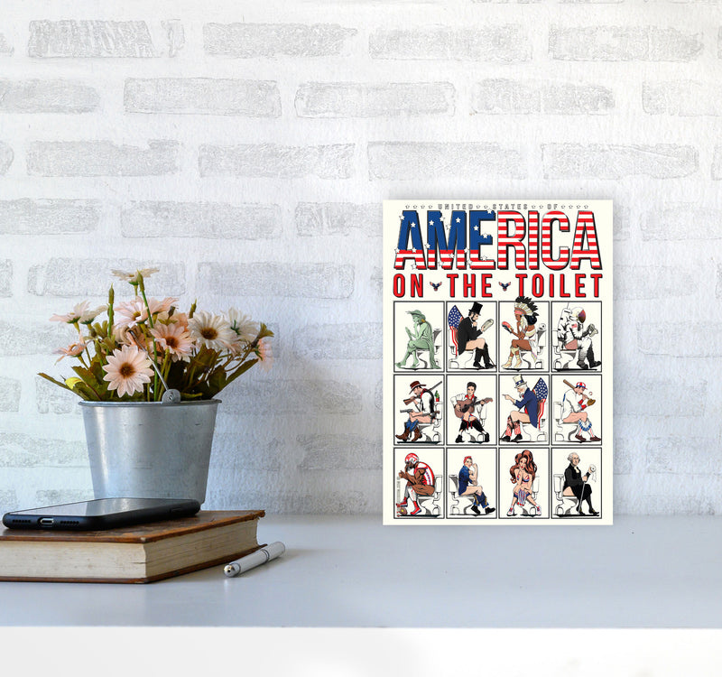 America on the Toilet by Wyatt9 A4 Black Frame